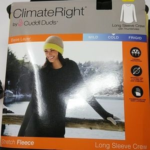 Thermal soft stretch fleece crew long sleeved